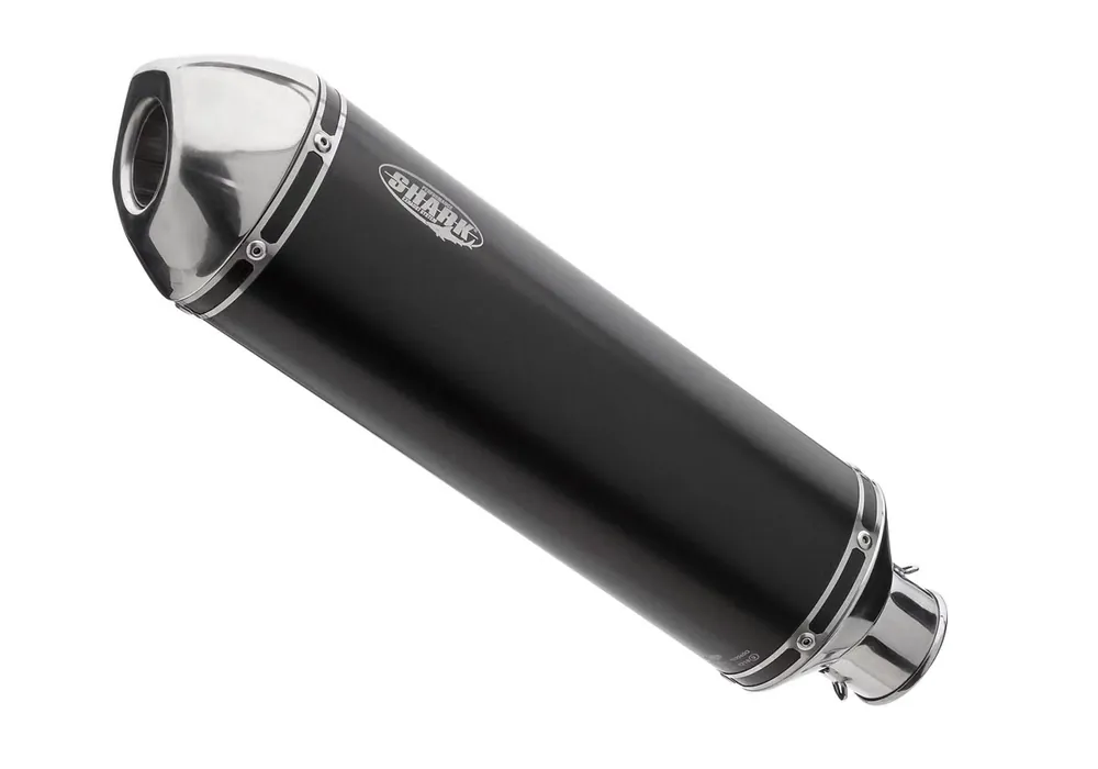 Billig Shark Performance SLIP-ON Aluminium eloxiert/Endkappe Edelstahl poliert schwarz DSX-5 für HONDA CB500F,CBR500R EURO3