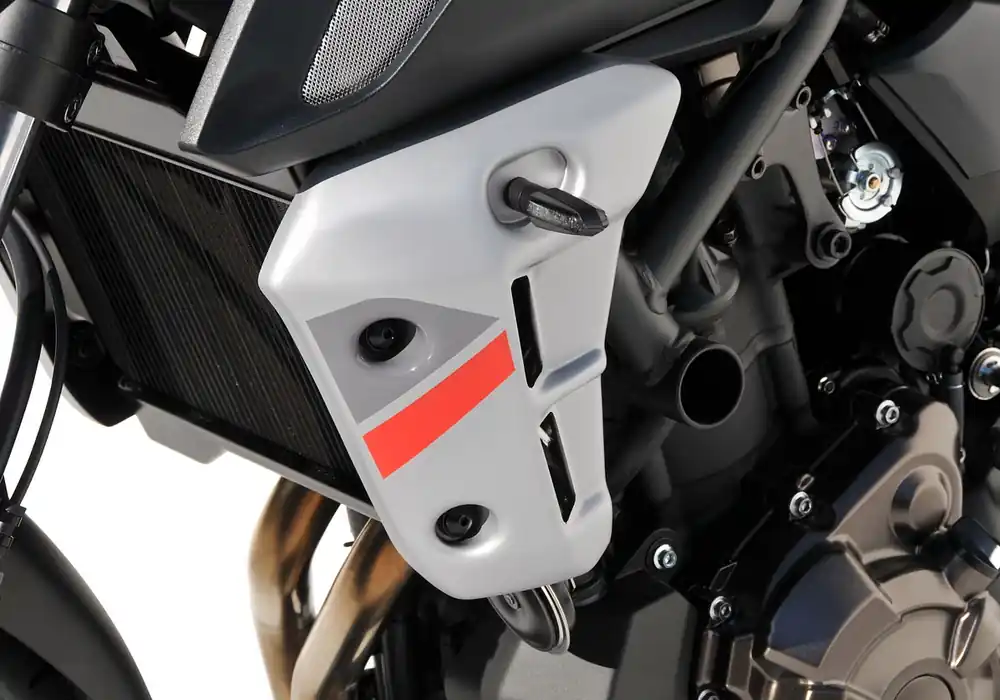 Must-Have BODYSTYLE Sportsline Kühlerseitenverkleidung ABS Kunststoff grau/gelb für YAMAHA MT-07