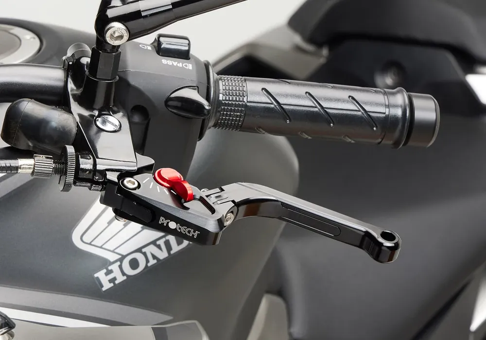 Markenware PROTECH Hebel Kupplungshebel Race Alu & Stahl Rot/Schwarz für HONDA CBF1000S, VFR800F, VFR800X Crossrunner