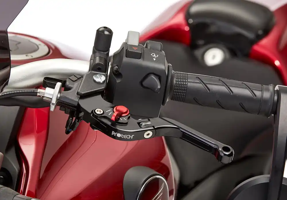 PROTECH Hebel Bremshebel Sport Alu & Stahl Rot/Schwarz für KAWASAKI Versys 650, ER-6f, ER-6n Ausverkauf
