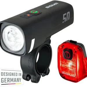 Sigma Sport Leuchten-Set Aura 50 / Hiro 10 schwarz Neu Im Sortiment