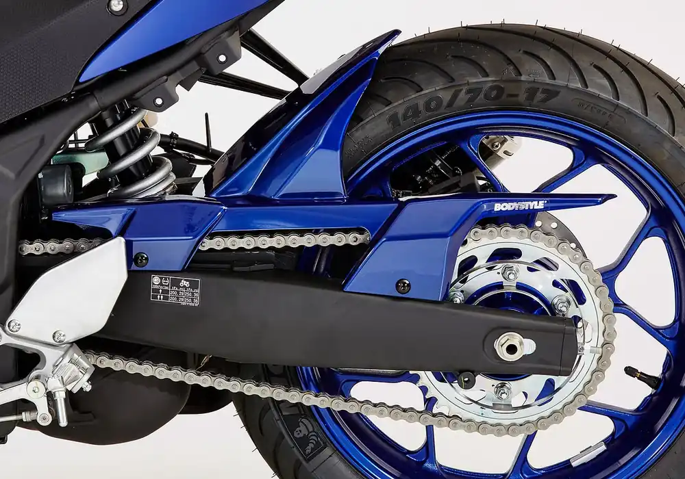 Neue Kollektion BODYSTYLE Sportsline Hinterradabdeckung ABS Kunststoff blau für YAMAHA MT-03, YZF-R3