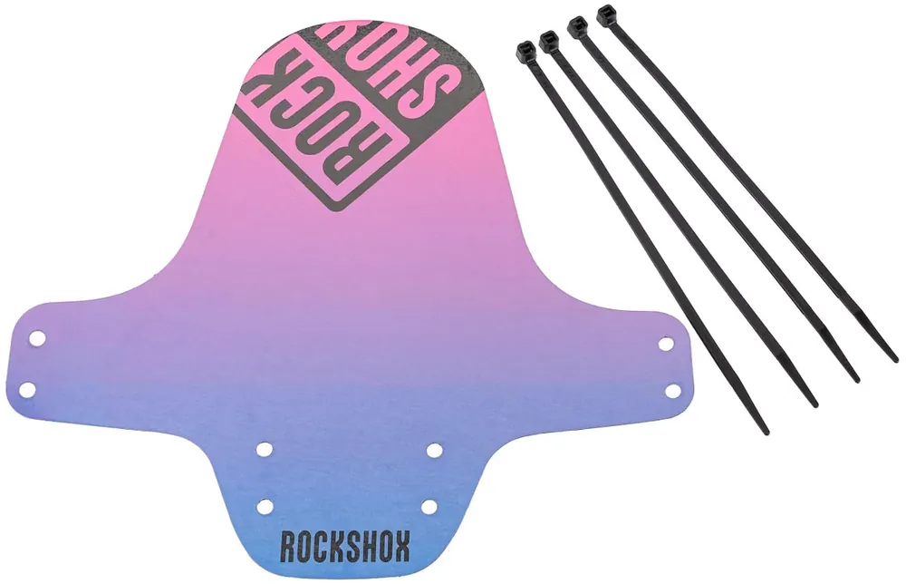 Preisreduziert RockShox Steckschutzblech Fender schwarz blau, pink verlaufend schwarzes Logo