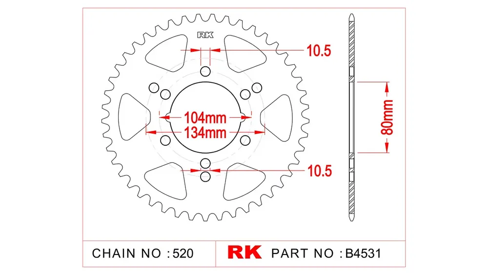 Garantierte Lieferung RK Kettenrad 4531 42 Zähne