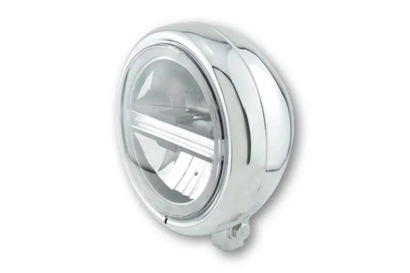 Nur Heute HIGHSIDER pro 5 3/4 Zoll Scheinwerfer Pecos Typ 6 LED Chrom Mit TFL, E-Geprüft (1Stck)