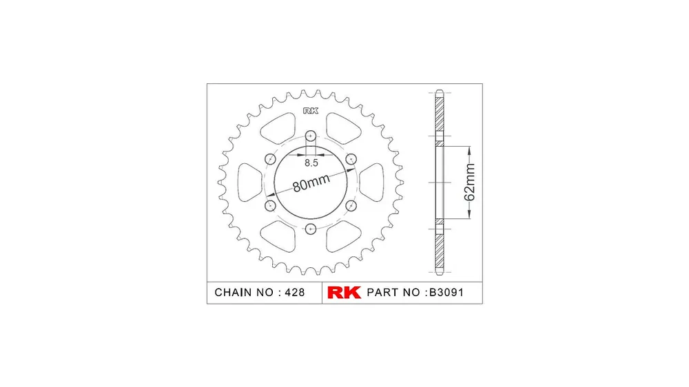 RK Kettenrad 3091 51 Zähne Preisknaller