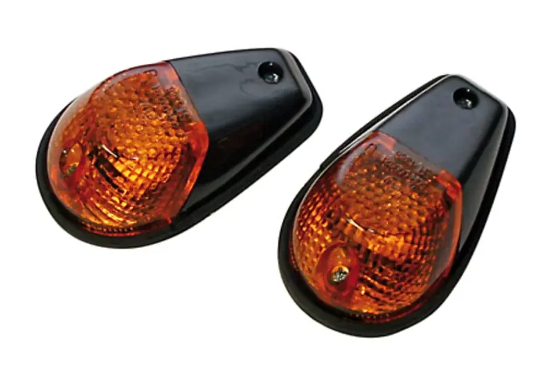 Highlight HIGHSIDER smart Verkleidungsblinker Glühlampen Blinker Gehäuse Schwarz / Linse Rauchgrau (Paar), Vorn