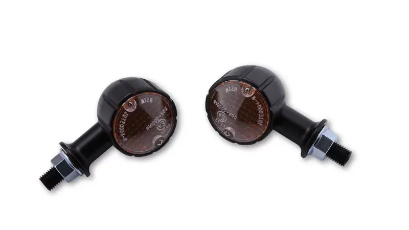 Nur Für Kurze Zeit HIGHSIDER smart Arizona Glühlampen Mini-Blinker Gehäuse Schwarz / Linse Orange (Paar), Vorn & Hinten