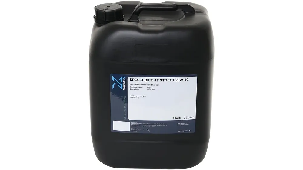 Zertifiziert Spec-X Motoröl Bike 4T Street 20 Liter 20W-50 Mineralisch