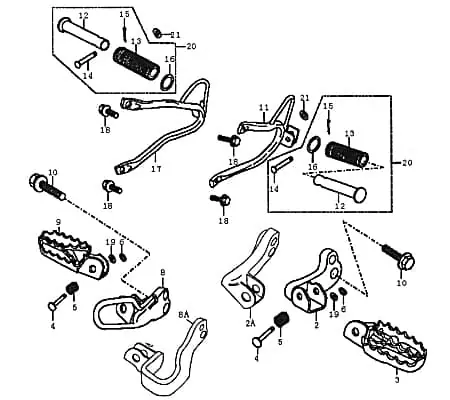 Begrenztes Angebot Fußraste kpl. m. Halter vorn rechts Fußablage C27A-8