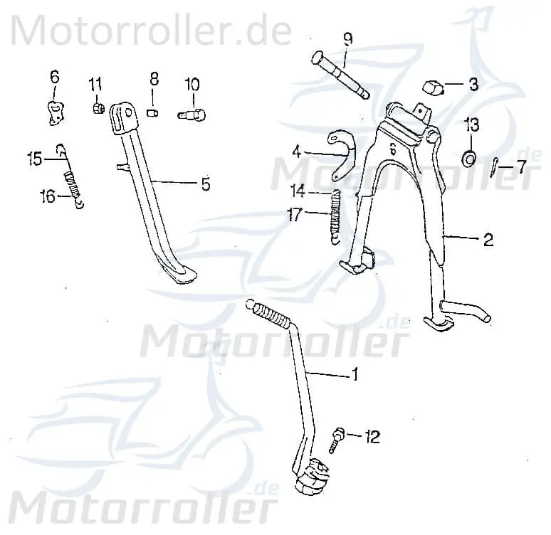 SMC Chopper 125 Seitenständerfeder Roller 125ccm 4Takt 94508 Rückholfeder Scooter Ersatzteil Service Inpektion Direktimport Geprüft