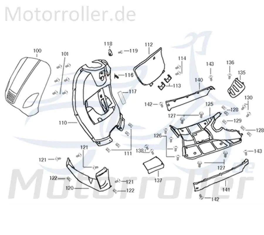 Kreidler Flory 50 Classic Seitenverkleidung links perlweiß 741668 Seitendeckel Seitenabdeckung Seitenleiste Seiten-Verkleidung Seitencover Markenware