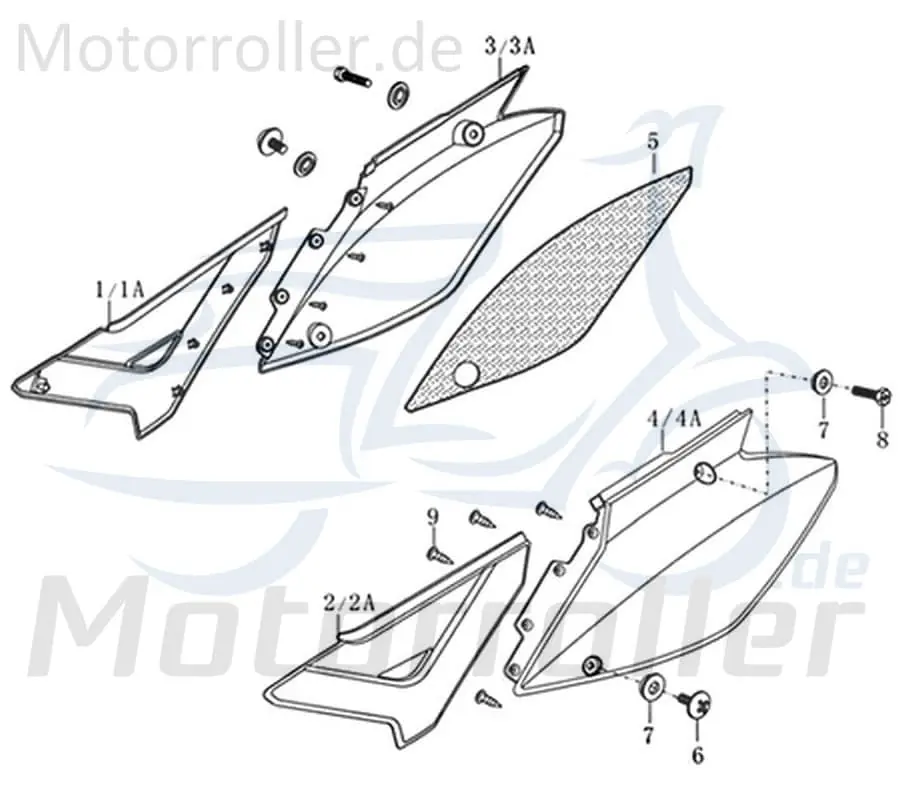 Neue Ware Verkleidung links oben Dice SM/GS 125i 47211QMN2330