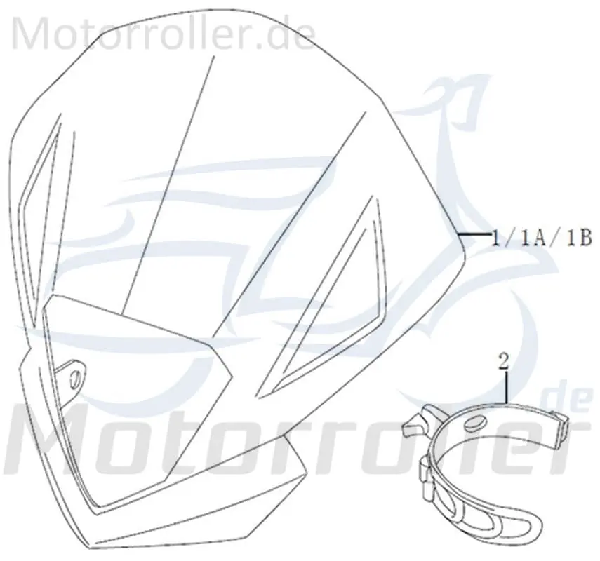 Sofort Bestellen Scheinwerferverkleidung schwarz glänzend Scooter 94411QLY2220 Scheinwerfer-Verkleidung Lenker-Verkleidung Scheinwerferabdeckung Moped