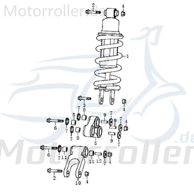 Qingqi STREET 125 DD Hülse Buchse 125ccm 4Takt FIG.C25-12 Distanzhülse Lagerbuchse Abstandshülse Passhülse Distanzbuchse Abstandsbuchse Super-Preis