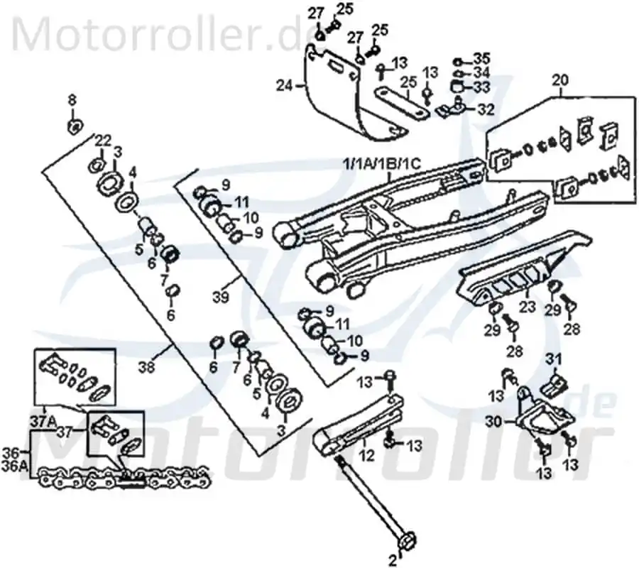 Super-Preis Rex Enduro 125 DD Nadellager Federbeinwippe 125ccm 4Takt 89359-02 Rollenlager Rollen-Lager Walzenlager Nadel-Lager Moped