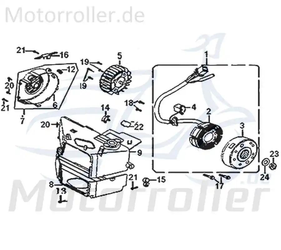 Kreidler Flory 125 Classic Lichtmaschine Ankerplatte 742095 Stator Strom-Generator Licht-Maschine Zündplatte Scooter Original Beliebt