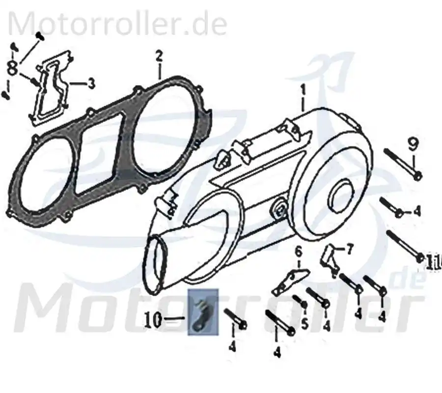 Expressversand Anschlag Motorgehäusedeckel Links 50cc 742093