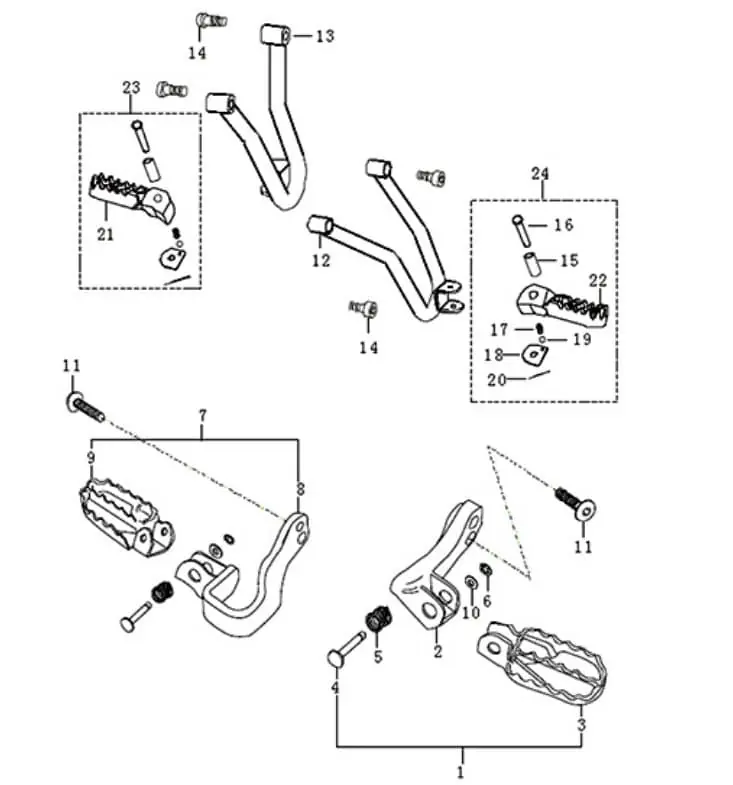 Neue Ware Kreidler DICE GS/SM 125 pro Fußrastenhalter hinten rechts 781230 Halterung Befestigung Fußraste Original