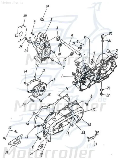 Günstig Adly Super Sonic 100 Kurbelgehäuse 100ccm 2Takt 11201-117-000 links Motorgehäuse Motorblock Minarelli liegend Scooter Ersatzteil