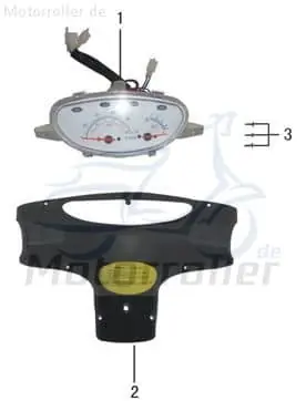Sofort Bestellen AGM Scoody 45 Tachometer Roller 50ccm elektro ZW-B-01 Geschwindigkeitsmesser Geschwindigkeitsanzeige Speedometer kmh-Anzeige Scooter