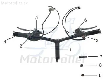 Schneller Versand AGM Scoody 45 Lenker Lenkung Lenkwelle 50ccm elektro ZW-H-01 Lenkstange Lenk-Stange Zweiradlenker Rollerlenker Scooter Eppella Service