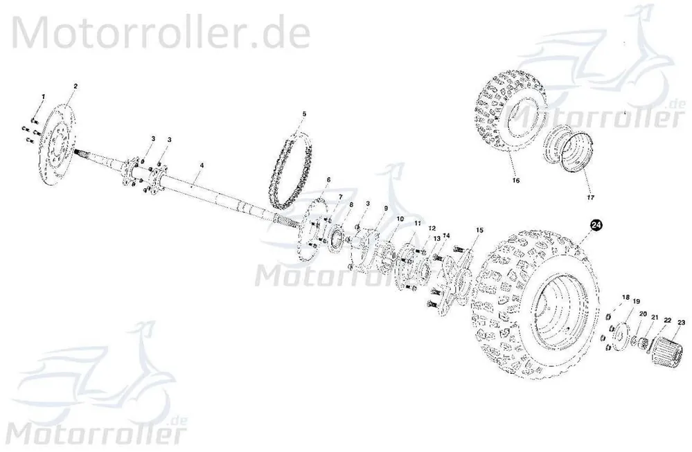 Tongjian Strassenbuggy 150 Felge hinten Hinterradfelge 6.000.105 Eppella ECM TBM Twister Hammerhead Wangye Kasea Buggy Zertifiziert