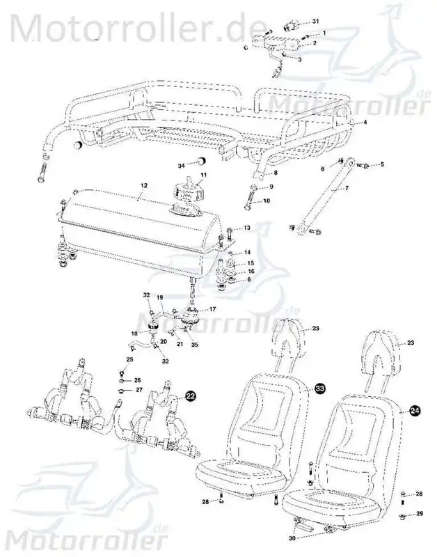 Sonderaktion Bundschraube M5x20mm Tongjian Maschinenschraube 150ccm 4Takt Flanschschraube Flansch-Schraube Maschinen-Schraube Bund-Schraube Buggy