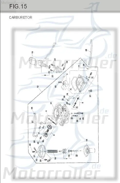 Vergaser Tongjian Strassenbuggy 150 16100-KAT-913 Carburetor Eppella ECM TBM Twister Hammerhead Wangye Kasea Buggy Markenware