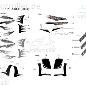 Aufkleber links rot Sticker X1601180000 Saisonangebot