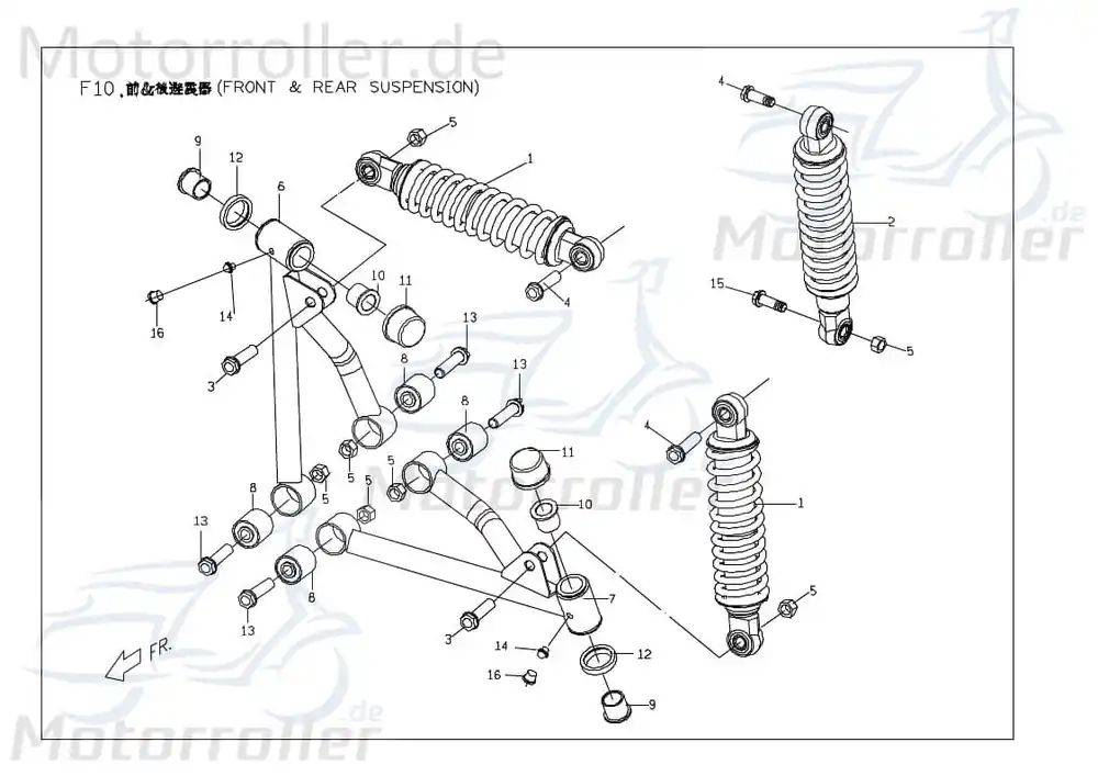 Preiswert Federbein hinten Stossdämpfer X24810200002