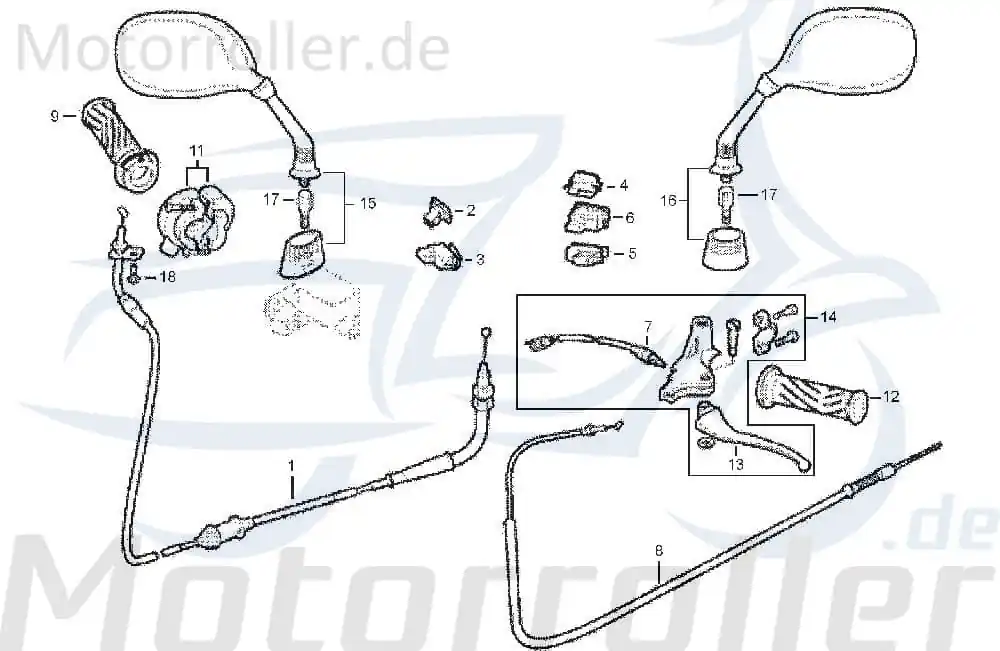 Daelim Delfino 125 Licht-Schalter 125ccm 4Takt DAE-35170-SA9-0000 Auf- und Abblendlichtlicht Fernlichtschalter Frenlicht Knopf Scooter Billig