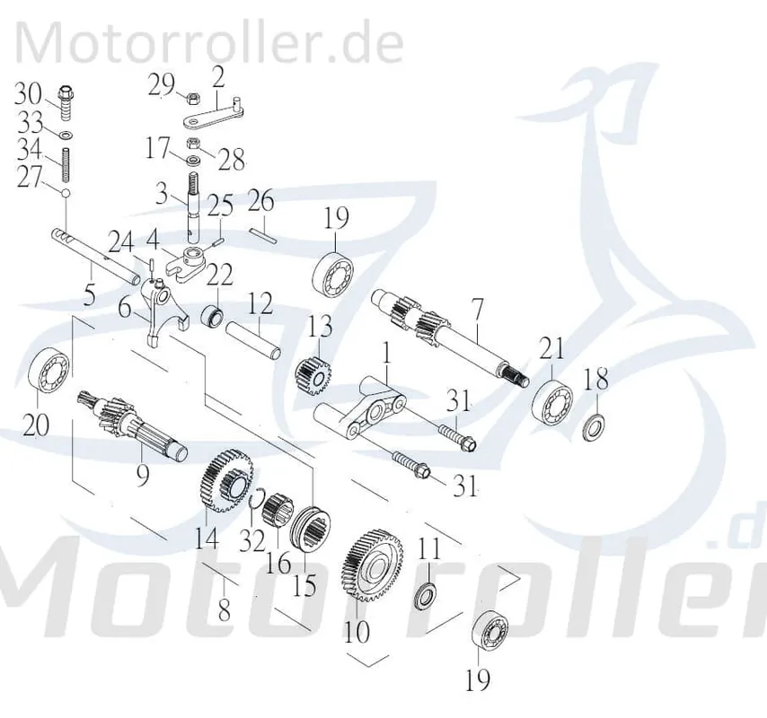Meistverkauft Kreidler F-Kart 170 Getriebeingangswelle 170ccm 4Takt 26111-GOT-00 Welle-Getriebe Getriebewelle Antriebs-Achse Getriebeeingang Service