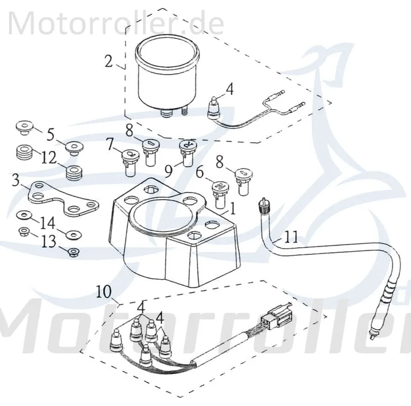 Kreidler Mustang 250 Tachometerverkleidung 200ccm 4Takt 55213-CBW-00 Lenkerverkleidung Armaturenverkleidung Instrumentenverkleidung ATV Top-Preis