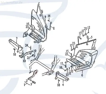 Halter rechts 94126 für 250ccm 4Takt Heißes Angebot