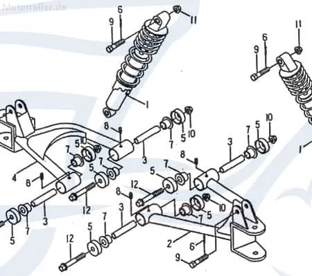 Nur Für Kurze Zeit Rex Quad 50 Querlenker Trapezlenker 50ccm 2Takt 42161-SK9-01 Radaufhängung Achsaufhängung Quer-Lenker Trapez-Lenker Minarelli liegend