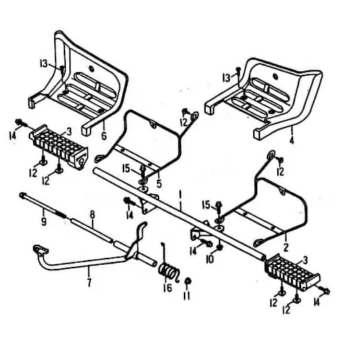 Rex Quad 50 Fußrastenträger ATV 50ccm 2Takt 53231-SK9-00 Minarelli liegend UTV Ersatzteil Service Inpektion Direktimport Abverkauf