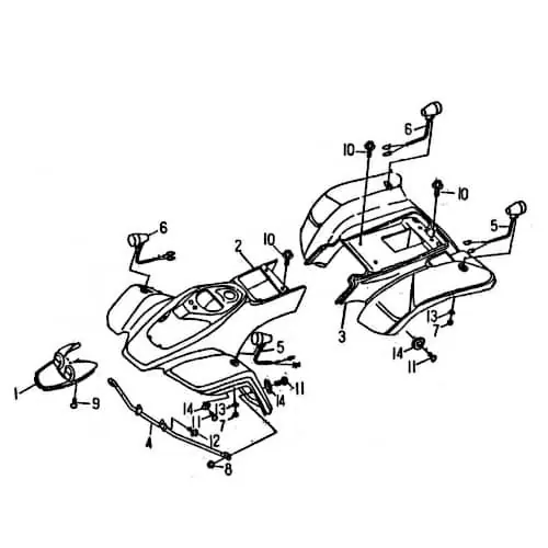 Rex Quad 50 Frontverkleidung blau 50ccm 2Takt 51161-SK9-0004 Frontschürze Frontmaske Front-Cover Lenkerverkleidung Front-Schürze ATV Top-Preis
