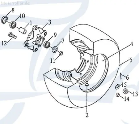 SMC Quad 250 Radnabe Vorderradnabe 250ccm 4Takt 42581-RAM-01 Radaufnahme Radmitte Radhülse Achsnabe Radlager Rad-Nabe 250ccm-4Takt ATV Echt
