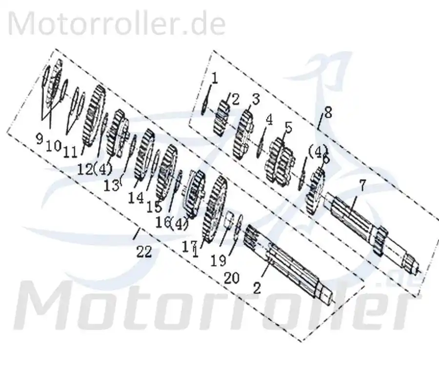 CPI SX 50 Supercross Antriebswelle Motorrad 50ccm 2Takt 1E40MB.05.01 Antriebsachse Ausgangswelle Getriebewelle Hauptwelle Geprüft