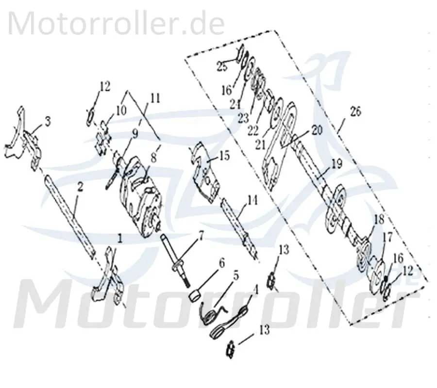 Hebel CPI SX 50 Supercross Hebelarm 1E40MB.05.05-02 Betätigungshebel Hebelgelenk Hebel-Arm Motorrad Ersatzteil Zertifiziert