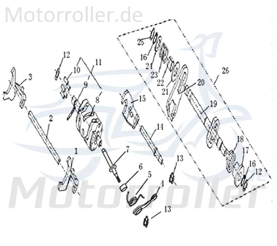 Saisonangebot Welle Schaltgabeln Kreidler DICE SM 50 LC 733089 Achse Bolzen Supermoto 50 DD Motorrad