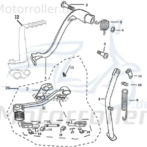 Bremspedal CPI SX 50 Supercross Motorrad 210-12Y2-001 Fußbremshebel Fußbremspedal Supermoto 50 DD Ersatzteil Service Inpektion Garantierte Lieferung