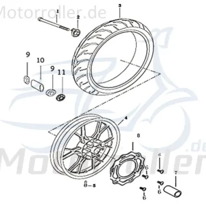 CPI Buchse Vorderrad links Kreidler Distanzhülse 212-12Y2-010 Lagerbuchse Distanz-Hülse Distanzbuchse Passhülse Passbuchse Motorrad Neuheit