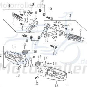 Aktuell Kreidler Supermoto 50 DD Fußraste vorn links 733225 Fussraste Fussablage Fusstritt