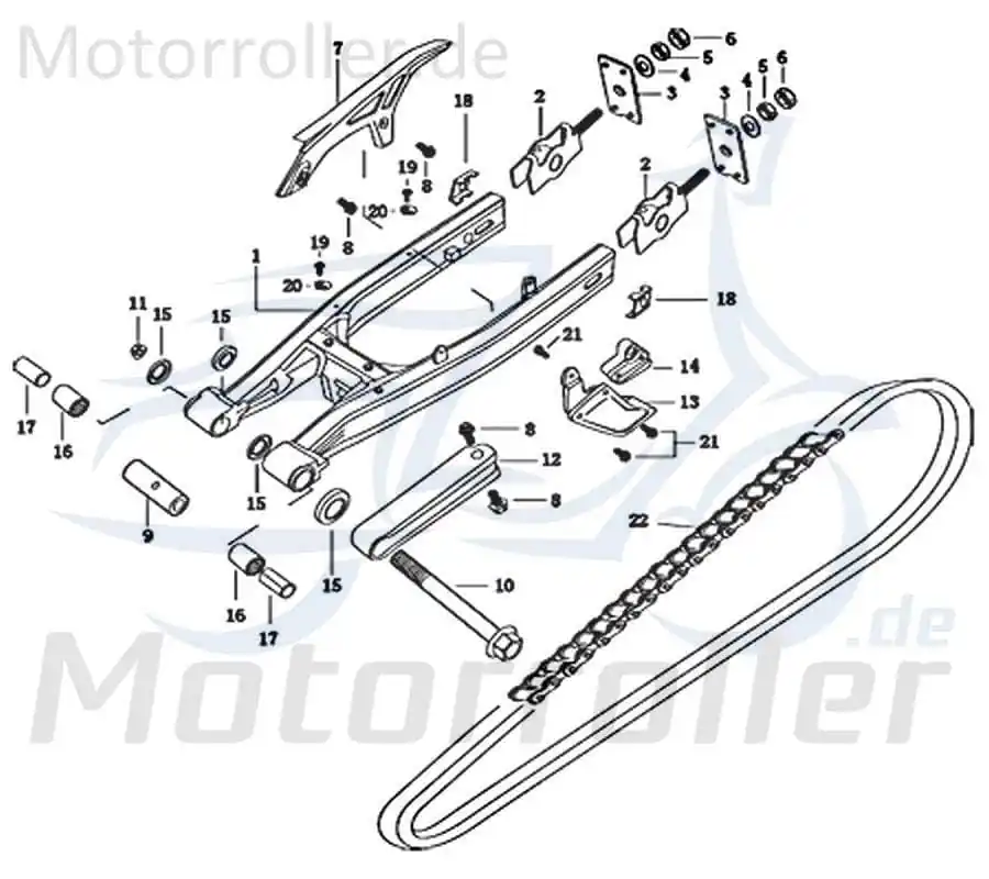 Günstig CPI SX 50 Supercross Kettenkasten 50ccm 2Takt 402-12Y2-002 TranzX für Minarelli liegend Motorrad Supermoto 50 DD Moped Ersatzteil