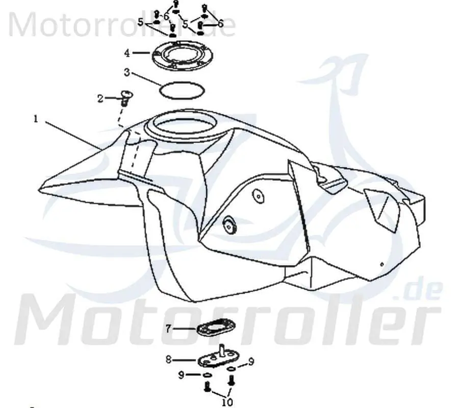 Bestpreis Kraftstofftank Kraftstoffbehälter Spritbehälter Roller 733332 Scooter Moped Ersatzteil Service Inpektion Direktimport