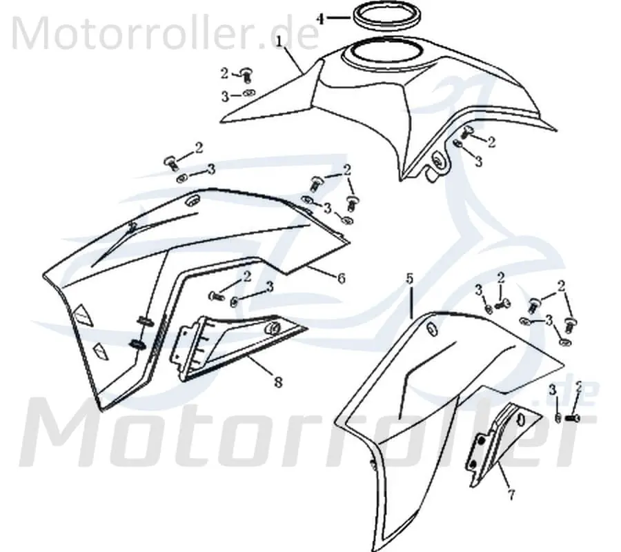 Tankverkleidung rechts schwarz Tank-Cover 733315 Meistverkauft