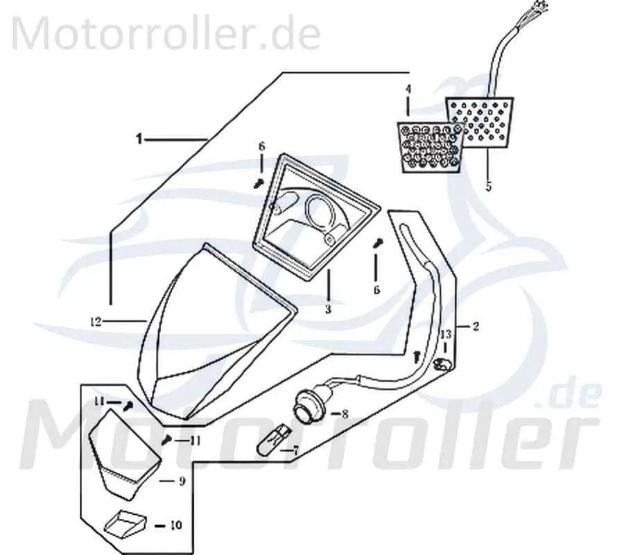 Kennzeichenleuchte Kreidler Supermoto 50 DD 733368 Lampe Beleuchtung Leuchte Kennzeichen Nummernschild Motorrad Schaltmoped Knallerangebot
