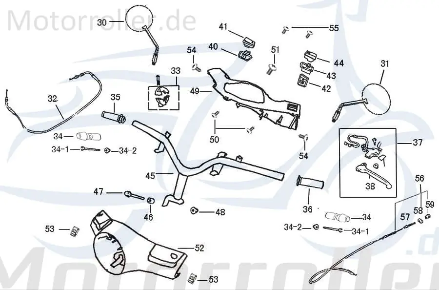 Znen Blinkerschalter 35202-WY-9000 Blinker-schalter BlinkerSwitch Blinkerknopf 50ccm-4Takt Mokick Kracherpreis